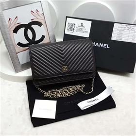 Chanel A33814 lambskin new woc handbag black bag 6138