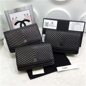 Chanel A33814 lambskin new woc handbag black bag 6139