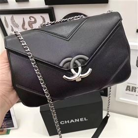 Chanel lambskin new flap black handbag shoulder bag 6244