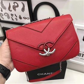 Chanel lambskin new flap red handbag shoulder bag 6247