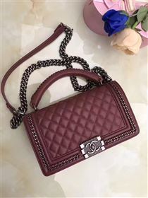 Chanel A67086 caviar lambskin chain le wine boy bag 6203