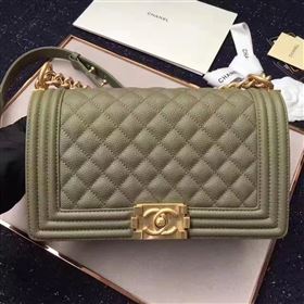 Chanel A67086 caviar lambskin le boy handbag apricot bag 6213
