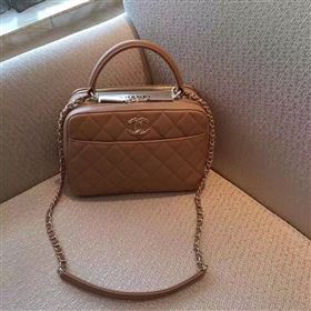 Chanel lambskin tote shoulder handbag apricot bag 6215