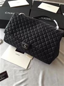 chaneI A91169 calfskin X large travel handbag black bag 6218