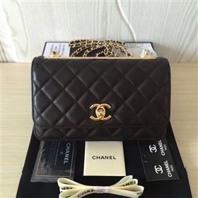 Chanel lambskin new woc small shoulder handbag black bag 6220