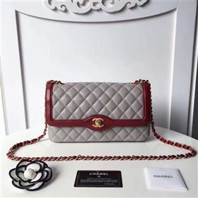 Chanel lambskin tri classic flap gray shoulder bag 6221