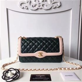 Chanel lambskin tri classic flap black shoulder bag 6224
