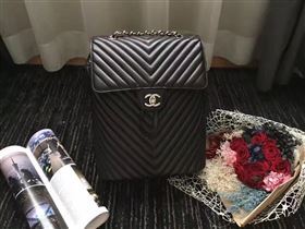 Chanel lambskin V black backpack bag 6228
