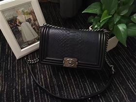 Chanel python medium le boy handbag black bag 6233