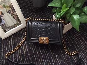 Chanel python small le boy handbag black bag 6237