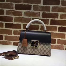 Gucci GG padlock v black flap handle top bag 6367
