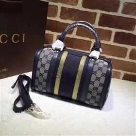 Gucci GG boston handbag gray black v bag 6369