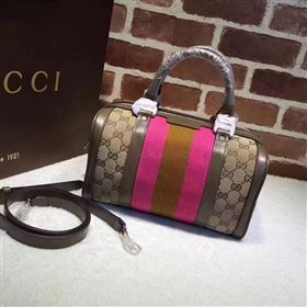 Gucci GG boston handbag gray red v bag 6370