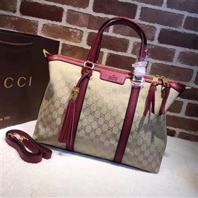 Gucci large shoulder tote wine gray bag 6442