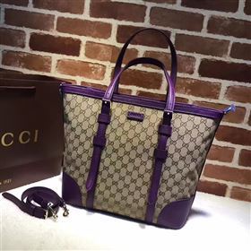 Gucci GG large gray with purple tote shoulder bag 6474