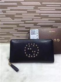 Gucci stud zipper wallet black bag 6484