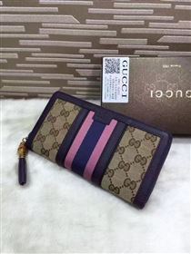 Gucci zipper wallet tri pink gray bag 6495