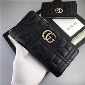 Gucci zipper wallet black bag 6405