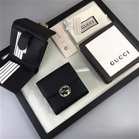 Gucci small 3 fold wallet black bag 6412