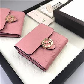 Gucci small GG 3 fold wallet pink bag 6413