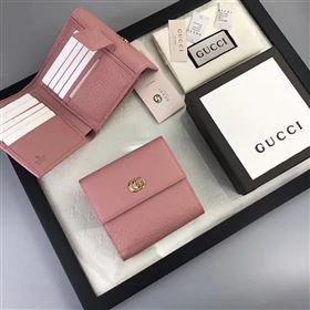 Gucci small GG 3 fold pink wallet bag 6415