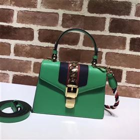 Gucci mini Sylvie top green handle bag 6423