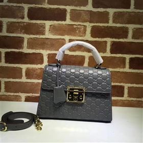 Gucci large gray padlock handle top bag 6429