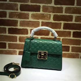 Gucci large green padlock handle top bag 6430