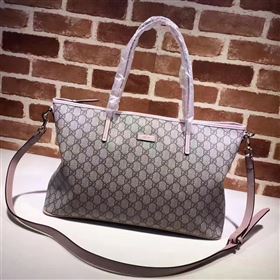 Gucci large gray v pink GG tote shoulder bag 6433