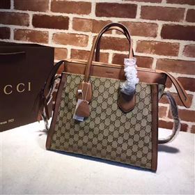 Gucci GG tote gray with handbag tan bag 6549