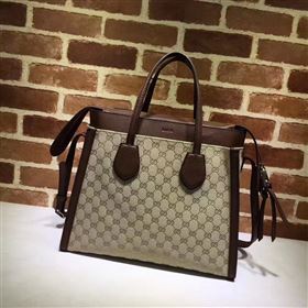 Gucci GG tote gray with handbag coffee bag 6550