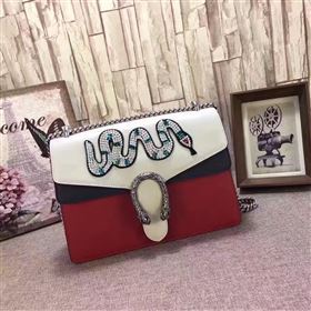 Gucci GG red with white shoulder large bag 6553