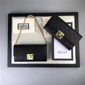 Gucci GG woc shoulder black wallet bag 6558