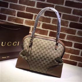 Gucci GG shoulder gray with tote tan bag 6562