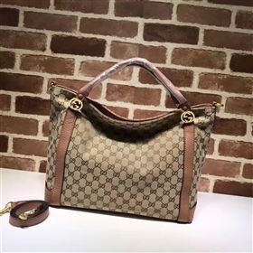 Gucci GG top handle tote tan gray bag 6573