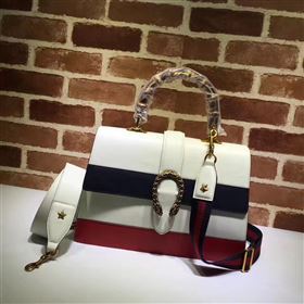 Gucci large padlock bamboo handle red cream bag 6575