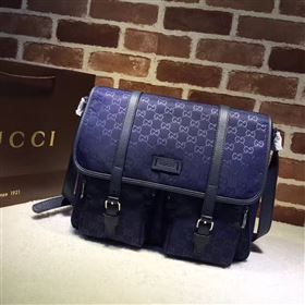 Gucci large messenger navy bag 6581