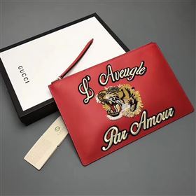 Gucci red large clutch GG bag 6593