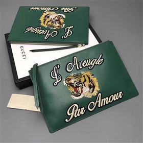 Gucci large green clutch GG bag 6596