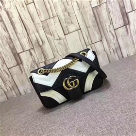 Gucci mini GG black with shoulder cream bag 6524