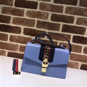 Gucci Sylvie light shoulder blue bag 6528