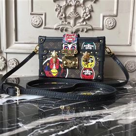 M43544 LV Louis Vuitton Petite Malle Box Bag Monogram Handbag Brown 6671