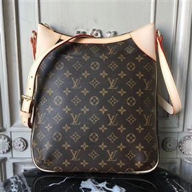 M56389 LV Louis Vuitton Monogram Odeon MM Bag Tote Handbag Brown 6677