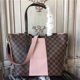 N44041 LV Louis Vuitton Monogram Jersey Bag Zipper Tote Leather Handbag Pink 6678