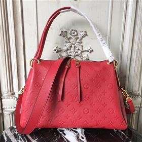 M43720 LV Louis Vuitton Monogram PONTHIEU PM Bag Zipper Real Leather Handbag Red 6681