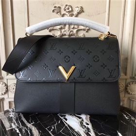 M51989 LV Louis Vuitton Very One Handle Bag Monogram Real Leather Handbag Black 6687