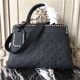 M41491 LV Louis Vuitton Monogram Vosges Medium Bag Real Leather Handbag Black 6699