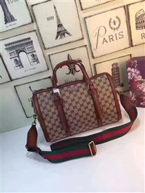 Gucci GG boston handbag gray with shoulder tan bag 6602