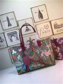 Gucci GG large tote wine with flower bird bag 6605