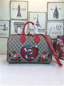 Gucci medium boston gray red with bag 6614